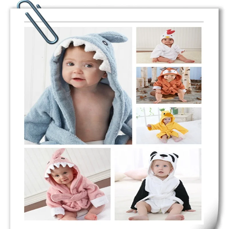 Kids Quick dry 100% Cotton hooded Surf poncho Bath Swim beach Changing robe towel Baby cloak For Children