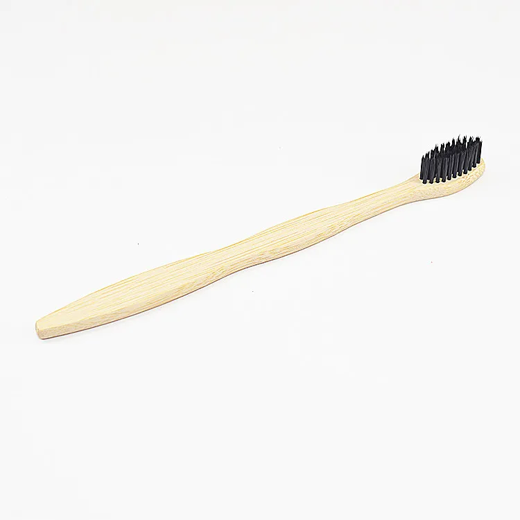 Wholesale Free Sample Biodegradable Custom 10 Pack Black Bambu Tooth Brush Soft Charcoal Bamboo Toothbrush