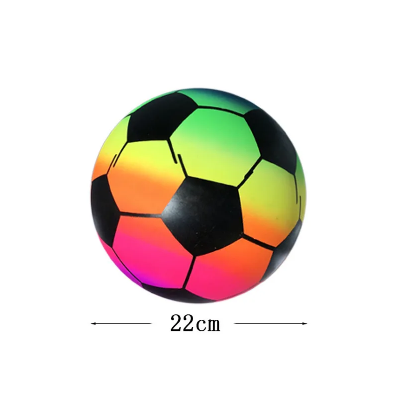 Wholesale custom PVC full print ball 9 inch rainbow ball baby cognitive toddler inflatable toys leather ball sports