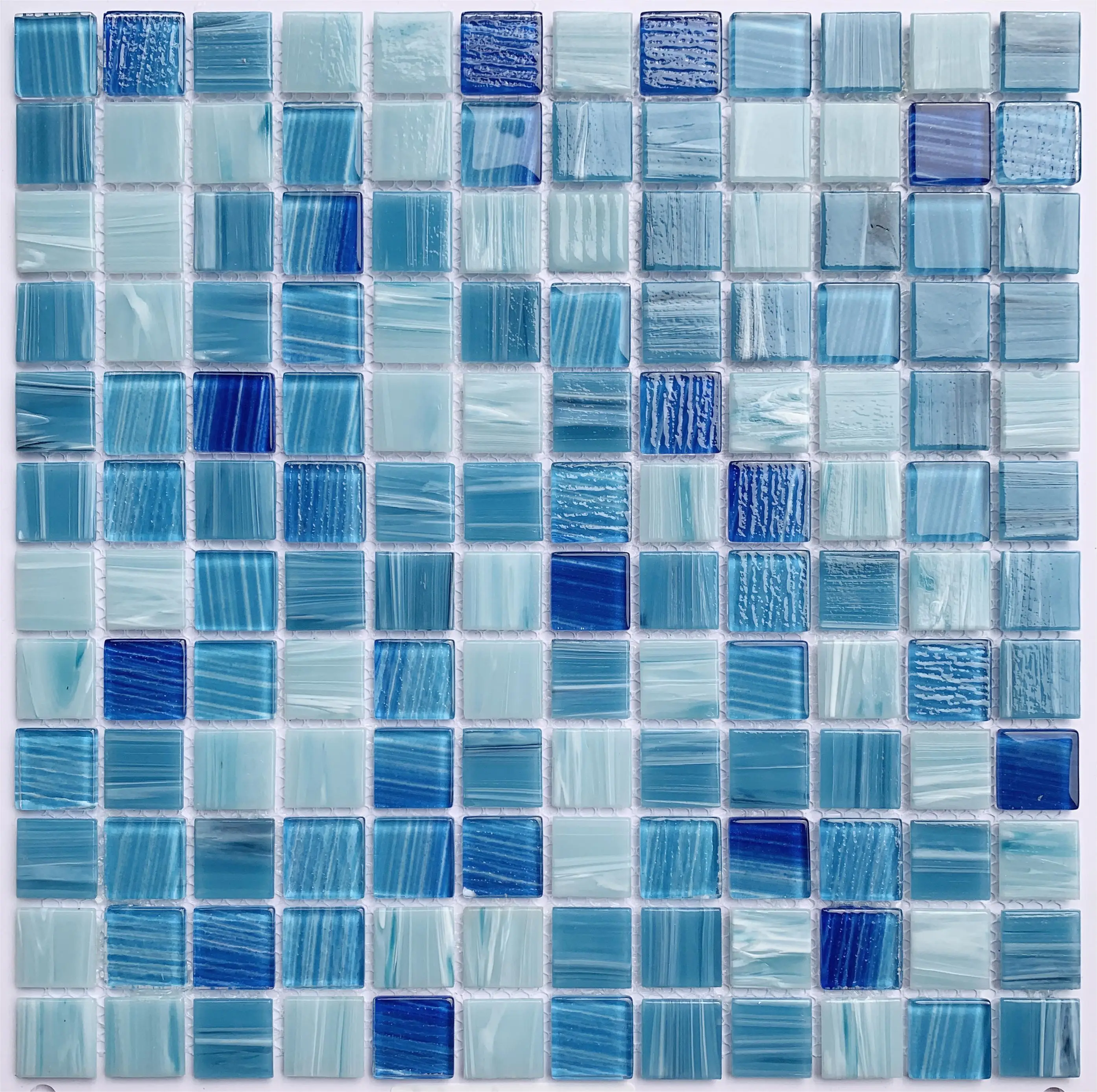 cobalt blue hot melt swimming pool tiles glass mosaic for villa