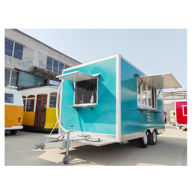 Квадратный прицеп для закусок передвижная тележка мороженого Camion De Comida пищевых продуктов с полным кухонным оборудованием