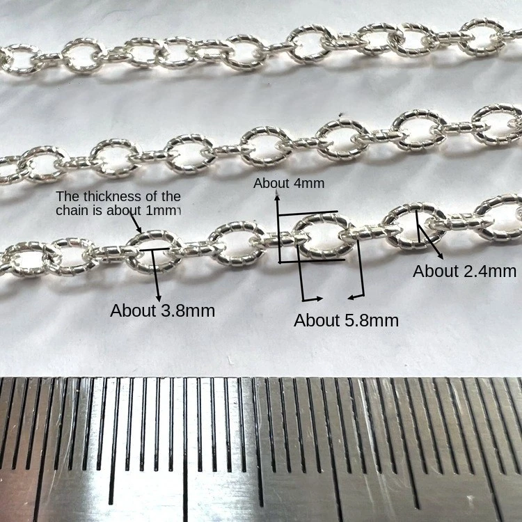925 Sterling Silver DIY Accessories Semi-finished Products Scatter Necklace Bracelet Cross Chain O-shaped Necklace