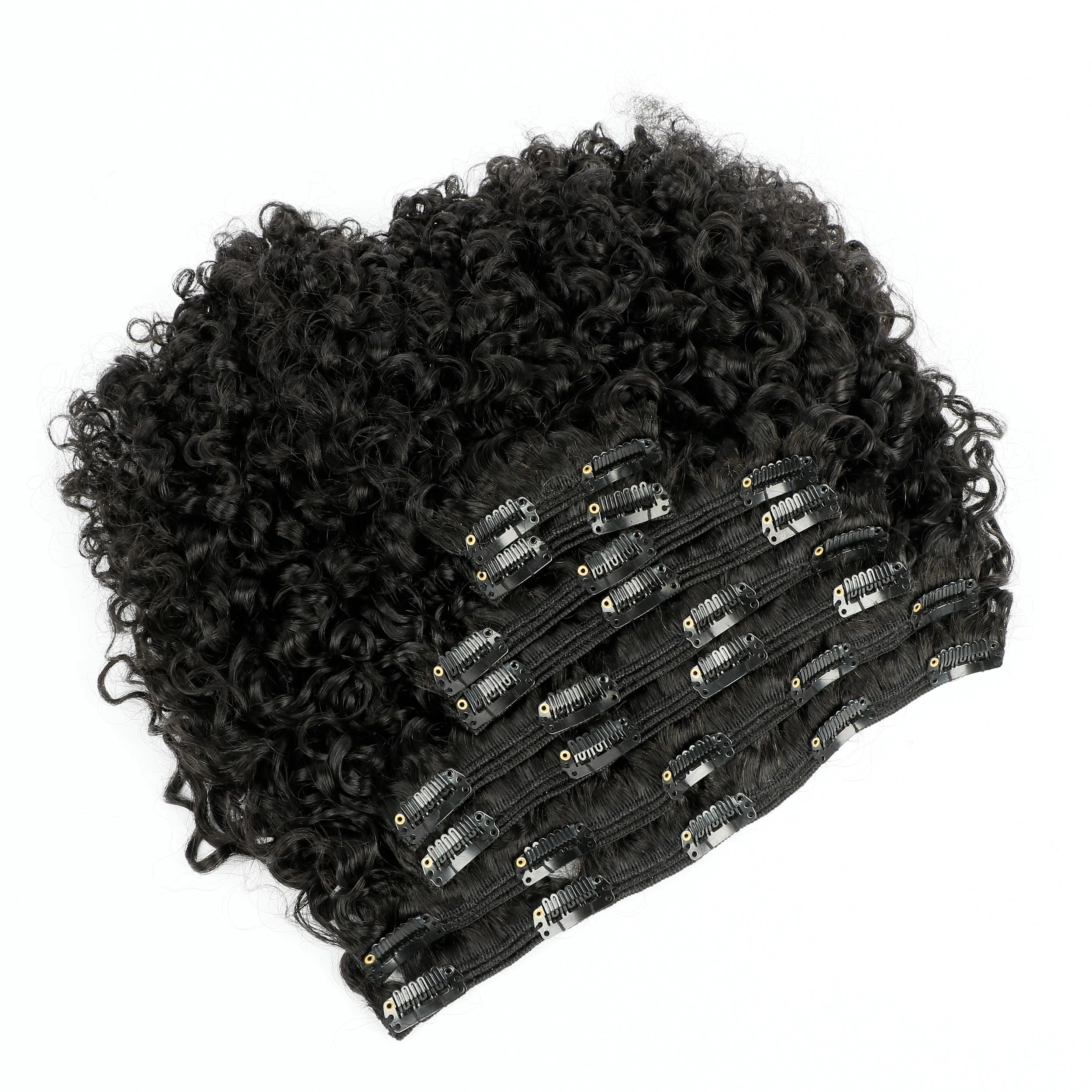 Wholesale Kinky Straight Yaki Cuticle Virgin Remy Kinky Curly Human Hair Clip In Hair Extensions
