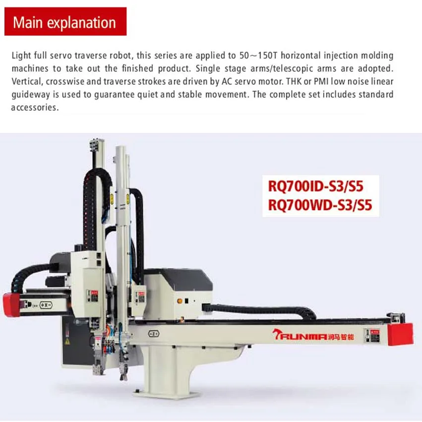 robot prepare bag camera robot arm injection molding programable robotic arm picker for injection machine