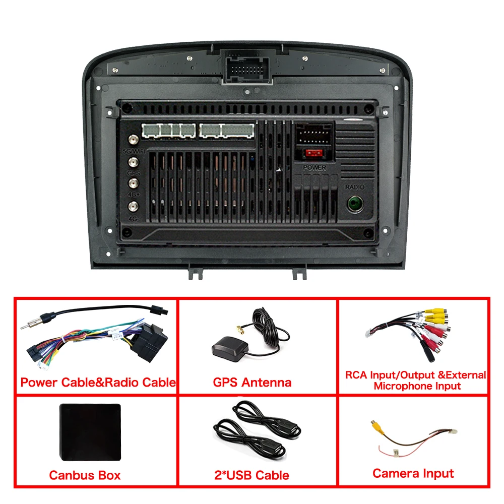 4+64G Touch Screen 9 inch Android 11 Capacitive  High Definition Car Radio Stereo for Peugeot 308/408 2010-2016