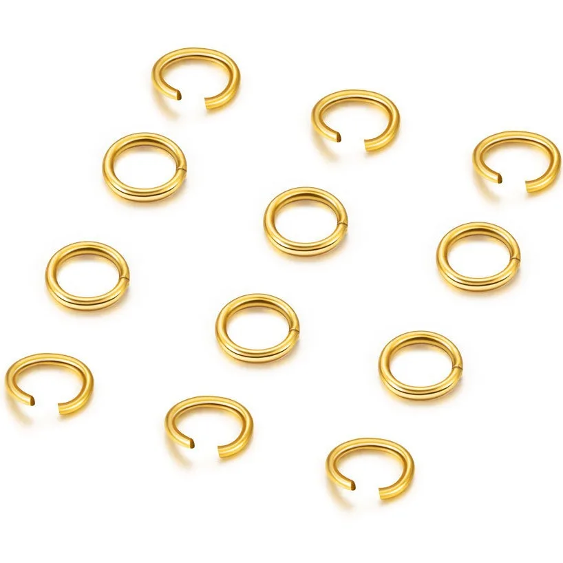 PVD Jewelry Findings 200pcs per bag stainless steel open loop ring DIY accessories gold plated jump ring