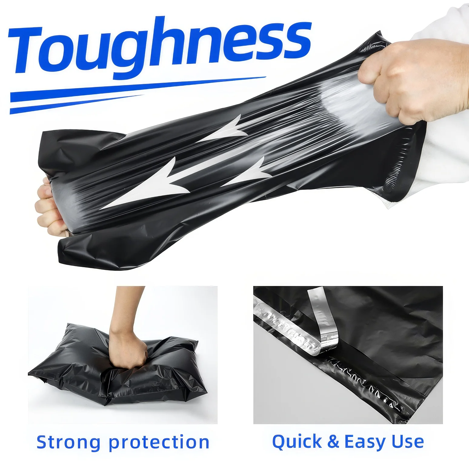 Custom Black Plastic Pecyclable Express Bag Poly Mailer LDPE Waterproof Shipping mailing bag