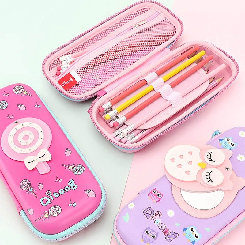 
3D cute design zip-up Storage Pens Kids children Girls back to school pencil box 