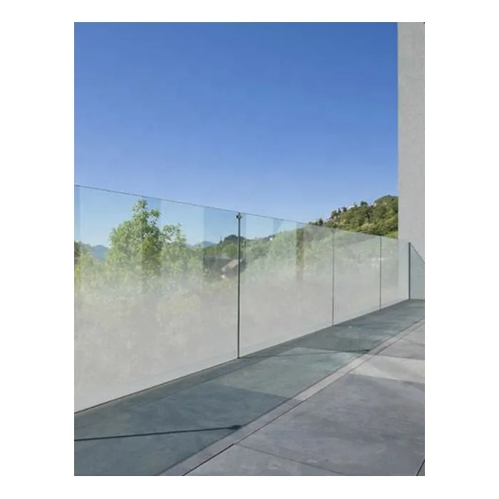 Modern stairs railing design outdoor balcony fencing frameless tempered glass railing for terrace