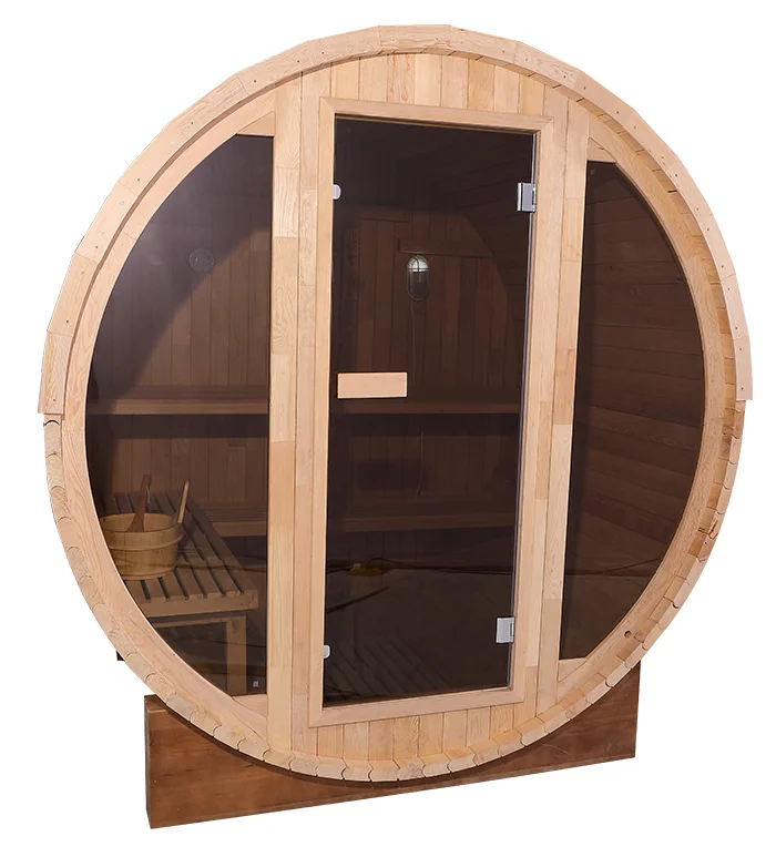 4 Person Outdoor Sauna Kit Canadian Cedar Harvia Heater Barrel Sauna