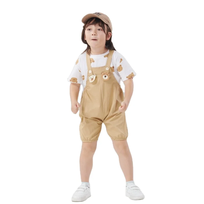 Wholesale Kids Clothes Children Suit 2 Piece Baby Overall Boys Clothing Sets