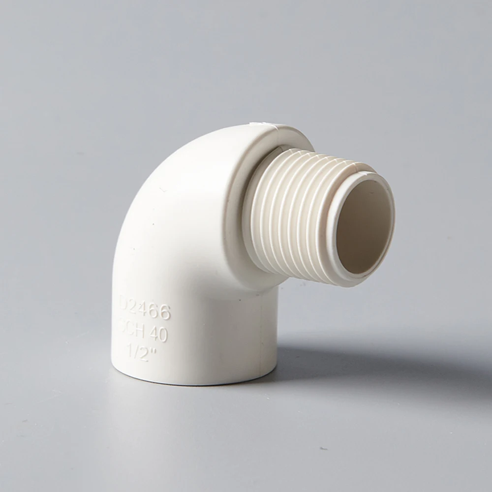 Pvc upvc ASTM D1785/2466 sch40 90 degree male thread elbow plumbing pipe fittings