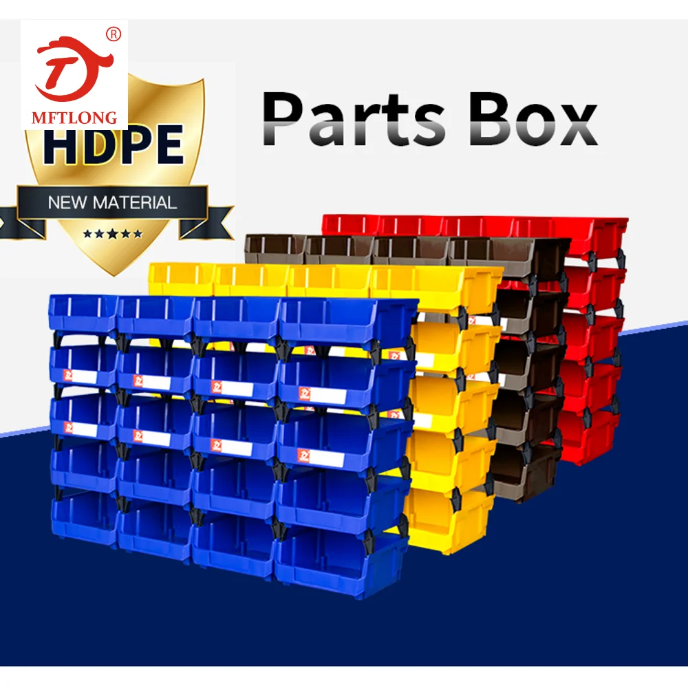 Wholesale Warehouse Tool Storage Box Stacking Bins Industrial Workbench Plastic Stackable Storage Shelf Bin