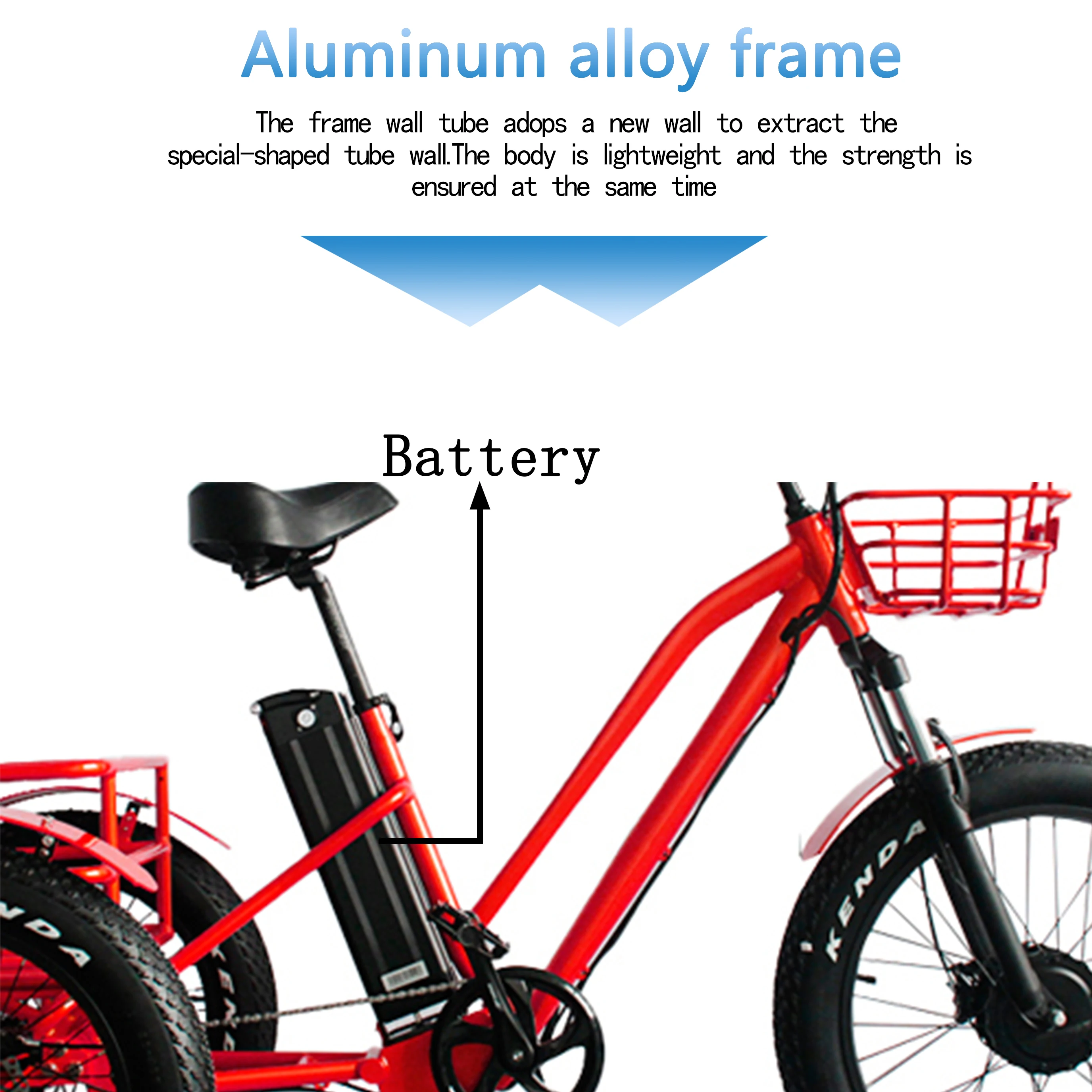 2022 Популярные 3 колеса мощный Электрический трехколесный велосипед для