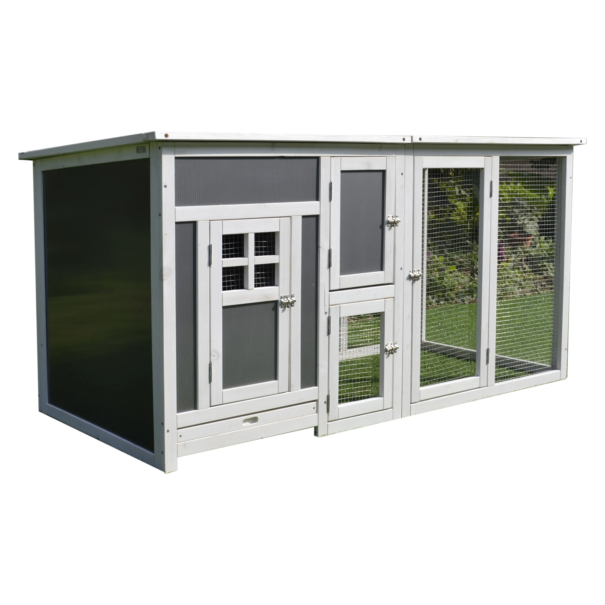 XPT041 Wooden Pet Cages Chicken Coop Grey color for outdoor farm house chicken run