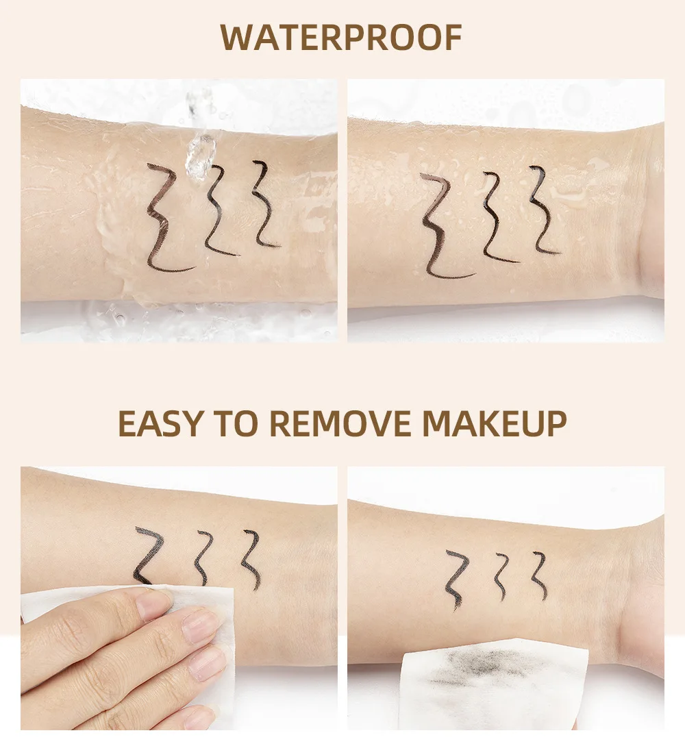 QIBEST Wholesale Extremely Fine Eyes Eyeliner Smooth Long-Lasting Non Smudging Quick Drying Waterproof Eye Liner