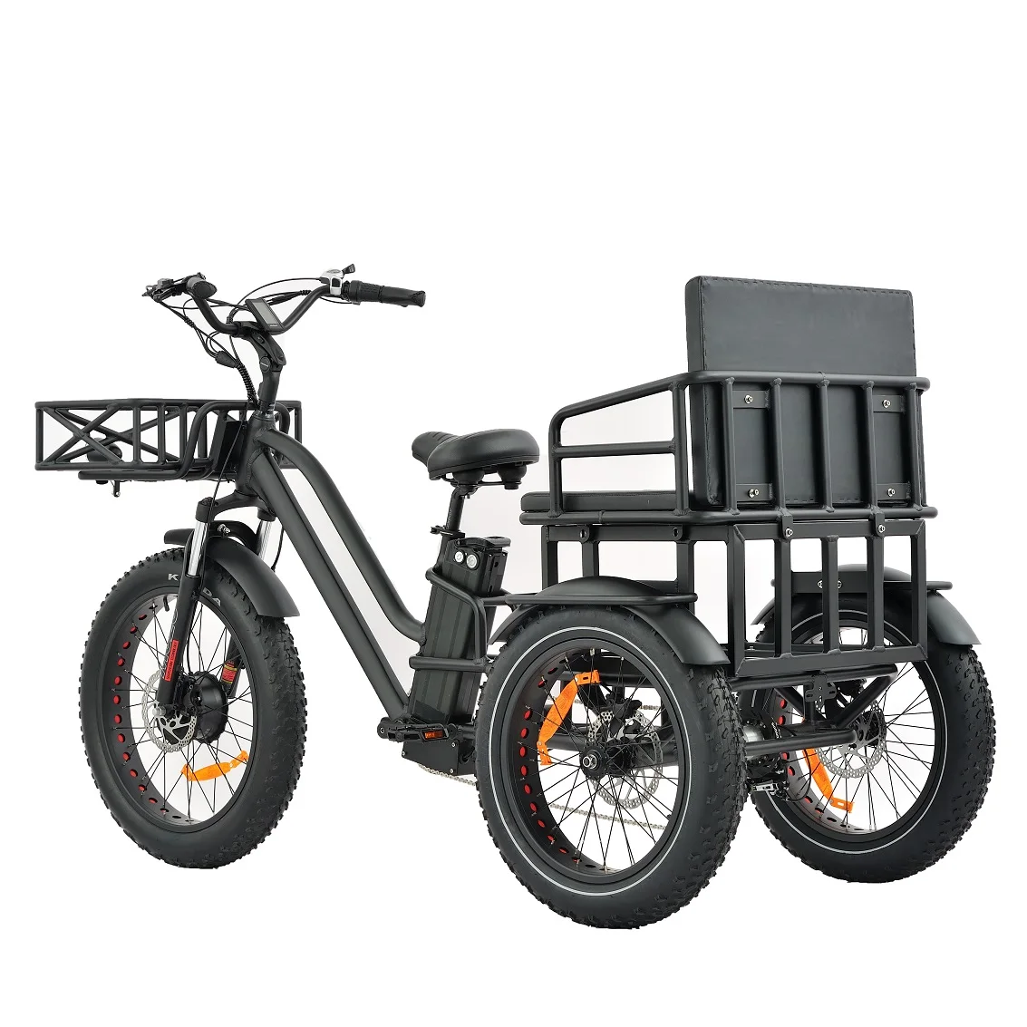 3 Wheel Fast Electric Bike Ebike Two Saddle Fat Tire Electric Road Tricycle Two-Seater Electric Trikes