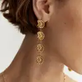 J & D 18k PVD нержавеющая сталь позолоченные персонализированные 4-слойные дизайнерские серьги для женщин