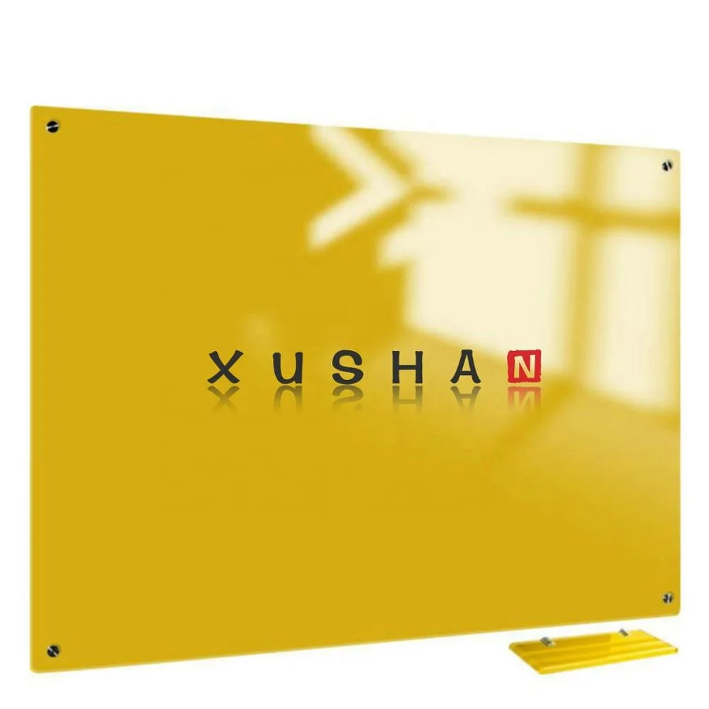 36x48 Inches High quality customized yellow magnetic glass dry erase board for school office