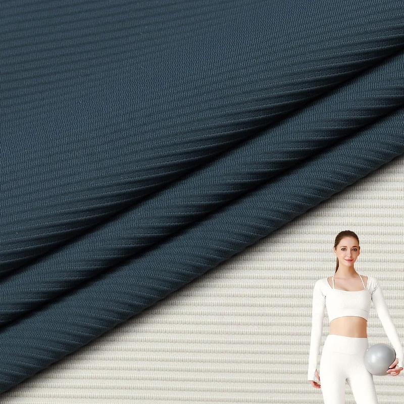 Переработанная Спортивная Трикотажная 75% нейлоновая 25% спандекс эластичная ткань вязаная односторонняя спортивная одежда 250 г/м2 для костюмов йоги
