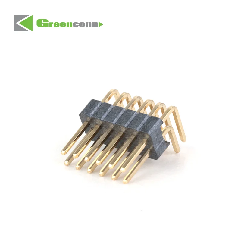 Customized connector manufacturer 1.27mm Pitch Pin Header Duals Rows R/A Type Base 2.00H  40 pin header connector