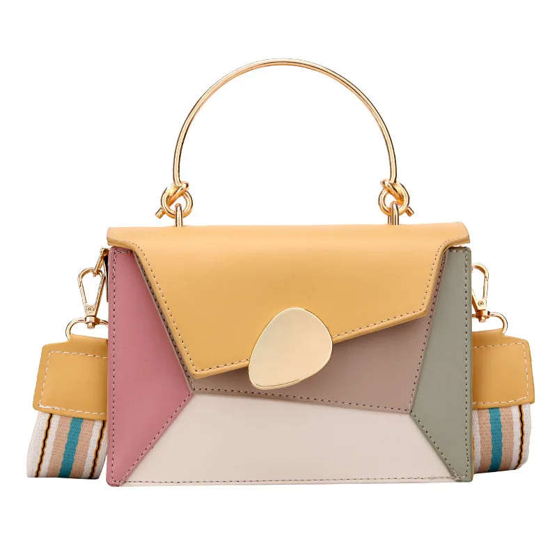 GS309 Trending Handbags 2021 New Arrivals Fashion Messenger Female Bag Contrast Color Casual Chain Small Square Handbag