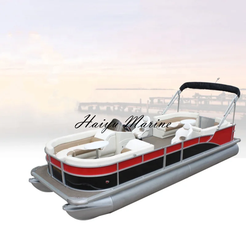 2023 New Luxury Aluminum Party Barge Pontoon Boat With Or Without Changing Room