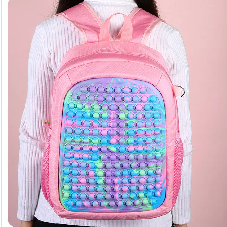 Fidget popper bolsa mochila 16.5inch large student back pack popits school bag for girls boys