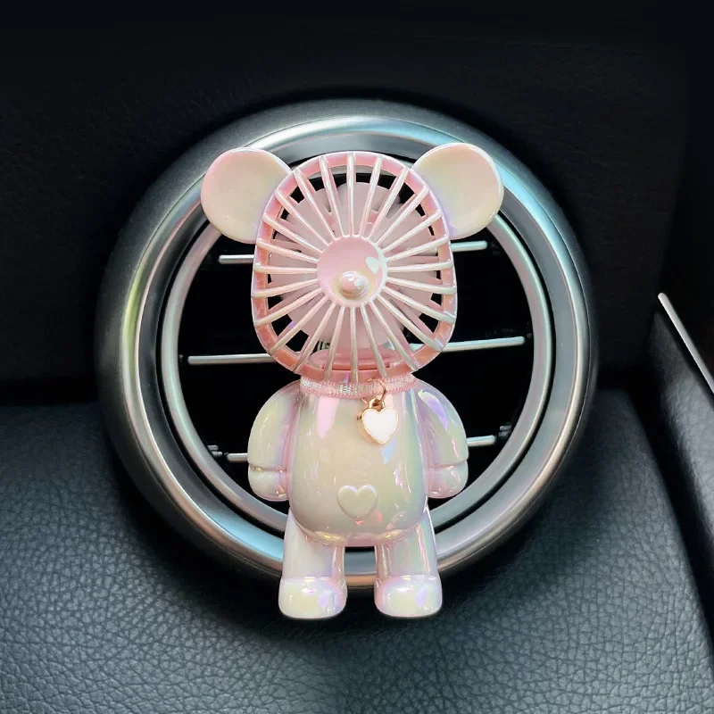 hot sale colorful bear fragrance scented car outlet vent clips perfume air freshener diffuser for auto vehicle air conditioner