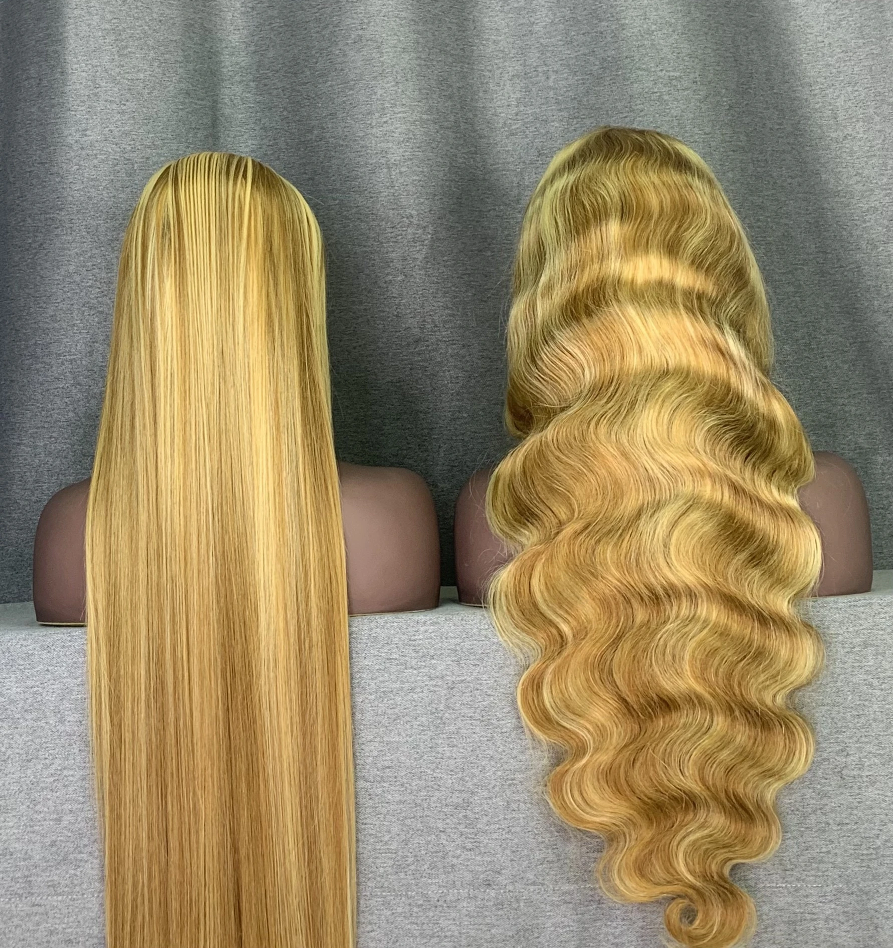 New 613 blonde highlight honey brown natural 13x4 13x6 transparent swiss front human hair lace wigs