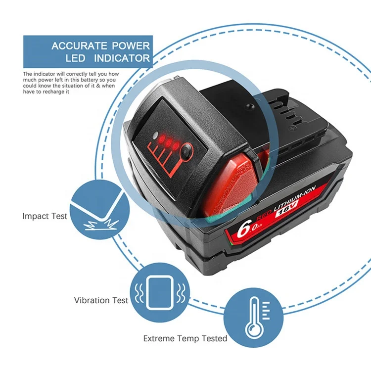 
Factory direct price 6000mAh 18V M18 for milwaukees m18 battery rhy 6.0Ah replacement case 