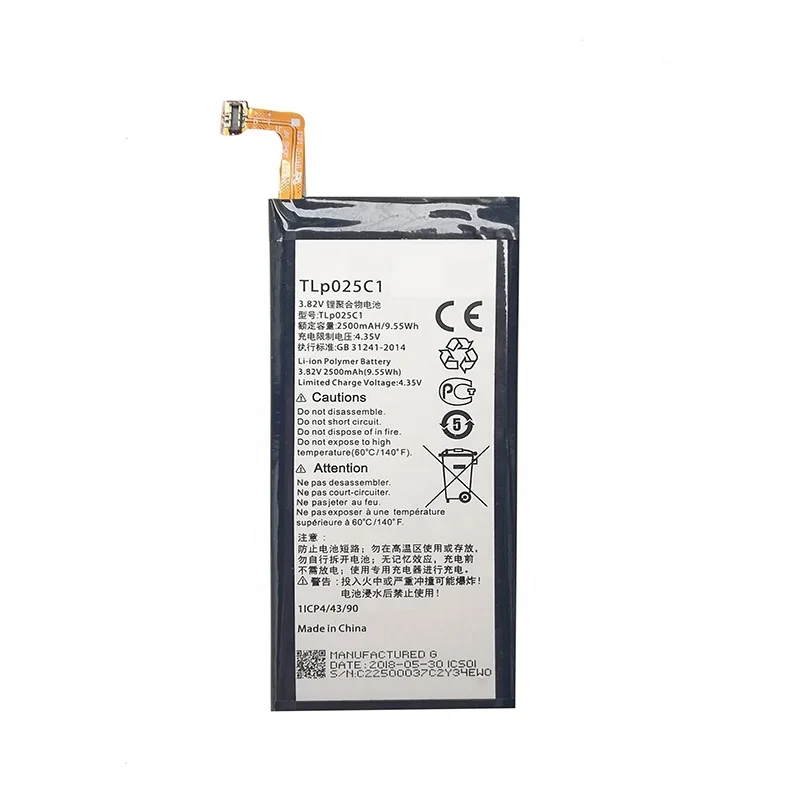 Lithium Polymer Replacement Original Smartphone Battery TLp025C1 for One Touch POP 4 Plus 4+ OT-5056D 5056D 5056W 5056A