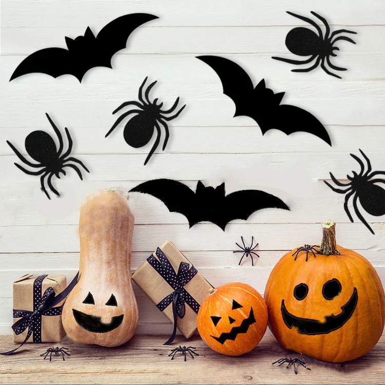 2022 Halloween Banner Party Decoration Cute Halloween Garland Banner with Foil Swirl Ceiling Hanging Cards Bat Spider sticker