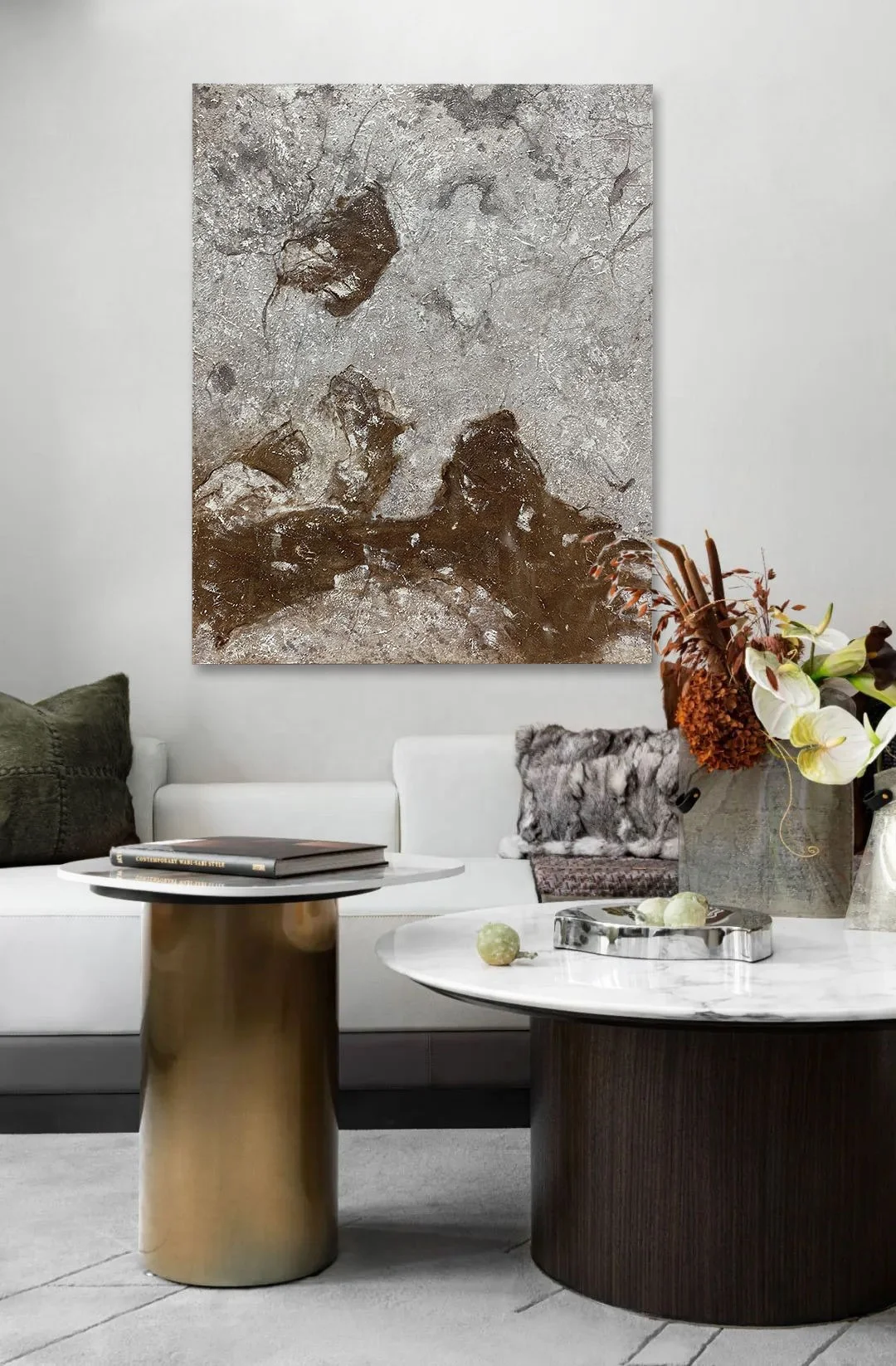 Creative rock texture oil painting original design high-end gallery painting home decoration abstract painting