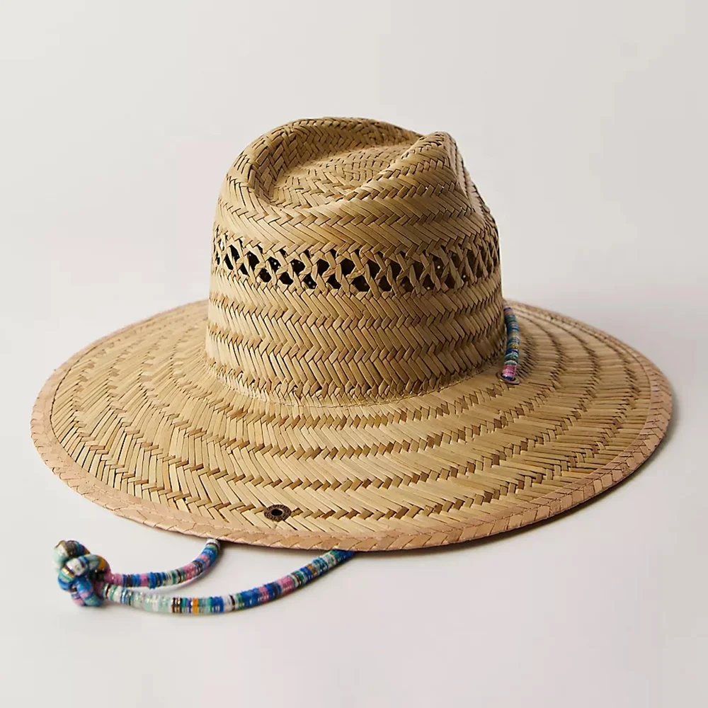 Wholesale beach western unisex summer sun sombreros de paja life guard fishing surf Beach Sun shade Lifeguard  Straw Hat