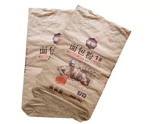 25kg Multiwall Kraft Paper Bags with PE Liner, Plastic Lined Kraft Paper Bags
