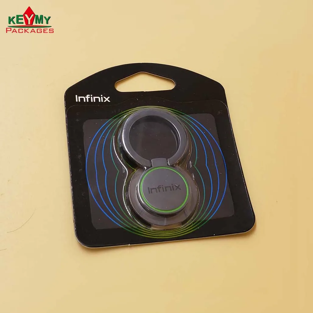 customize heatseal PVC / PET metal ring holder blister card package in China