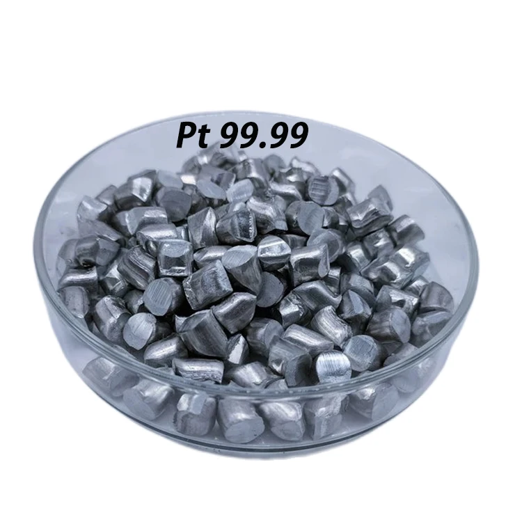 3*4mm 6*6mm Platinum Pellet Evaporation Material (Pt) 99.99 purity Pt casting piece for Research laboratories