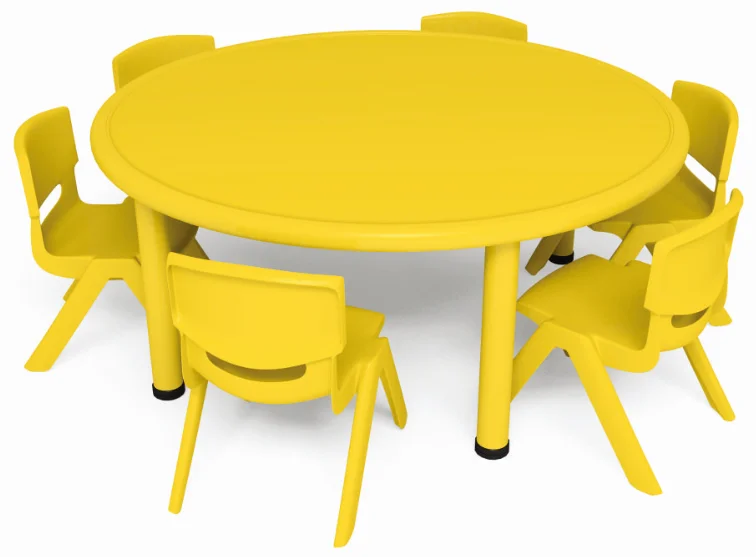 Six seats round tables, round table and chairs, children table and chairs QX-194D