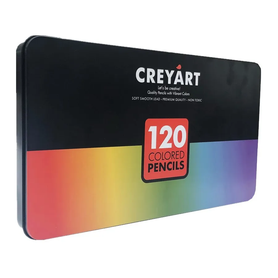 Cross border 120 color tinplate box color pencil set professional adult drawing stationery art supplies