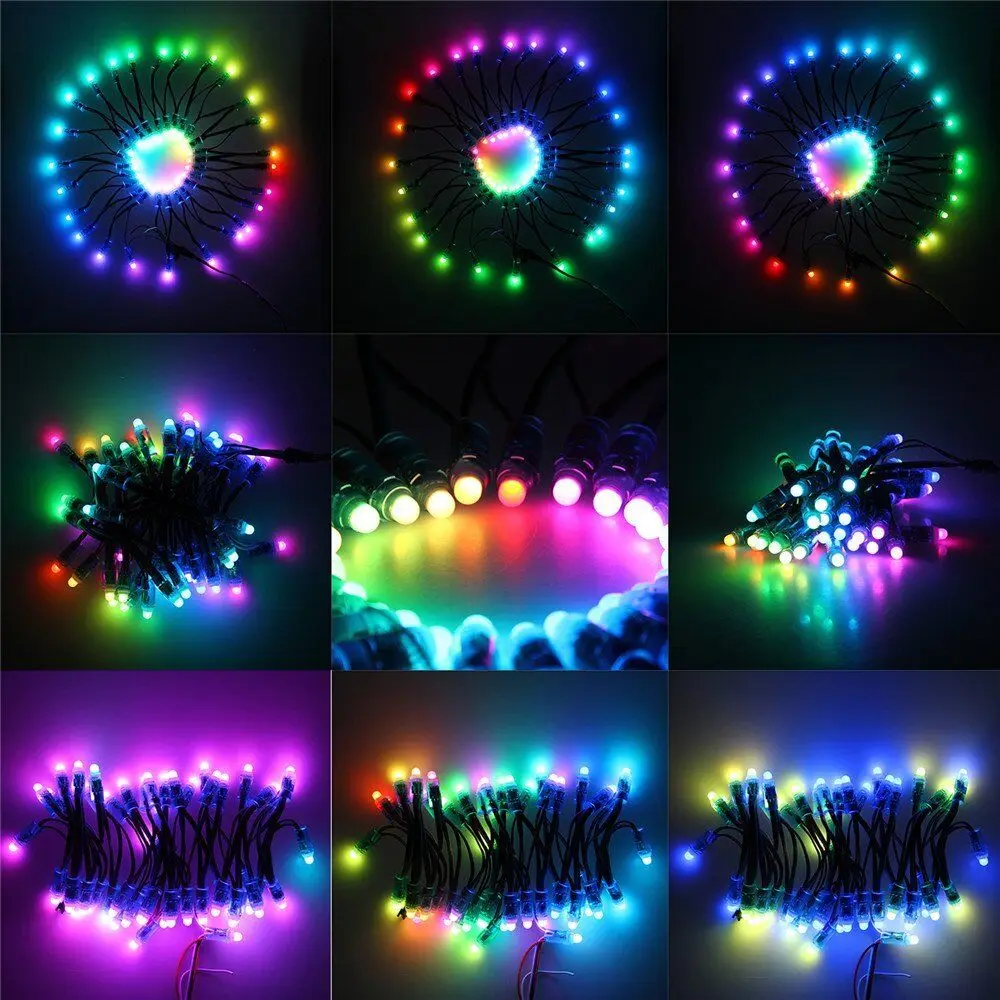 12/24 В светодиодный пиксель RGB полноцветный водонепроницаемый точечный свет для праздничных мероприятий источник украшения рождественской елки хорошая атмосфера
