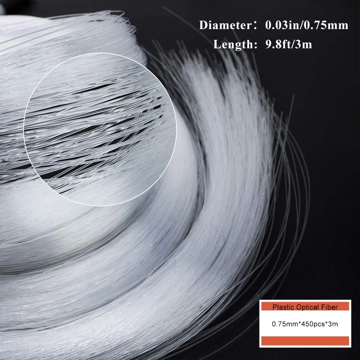 End Glowing Fiber Optics Plastic Optical Fiber Starry Light for Ceiling Roof Top