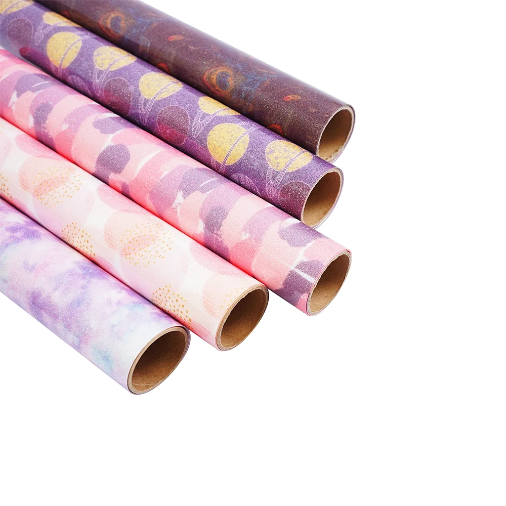 Wholesale Iron On Glitter Heat Transfer Film Pattern PU Vinyl For Clothes