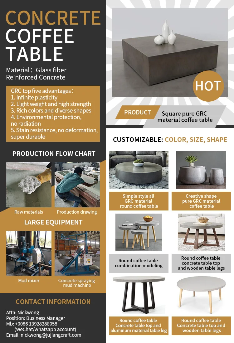 Concrete coffee table