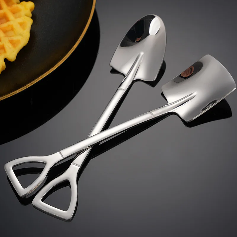 SS304 Stainless Steel 18/10 Teaspoon Shovel Kids Mini Ice Cream Scoop Spoon Honey Coffee Spoon