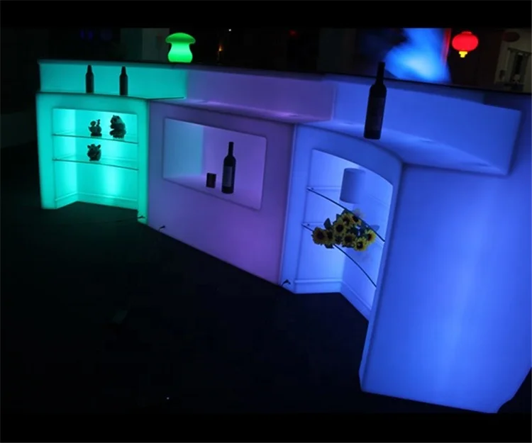 Design mini hotel bar counter bar furniture rechargeable lighted bar counter