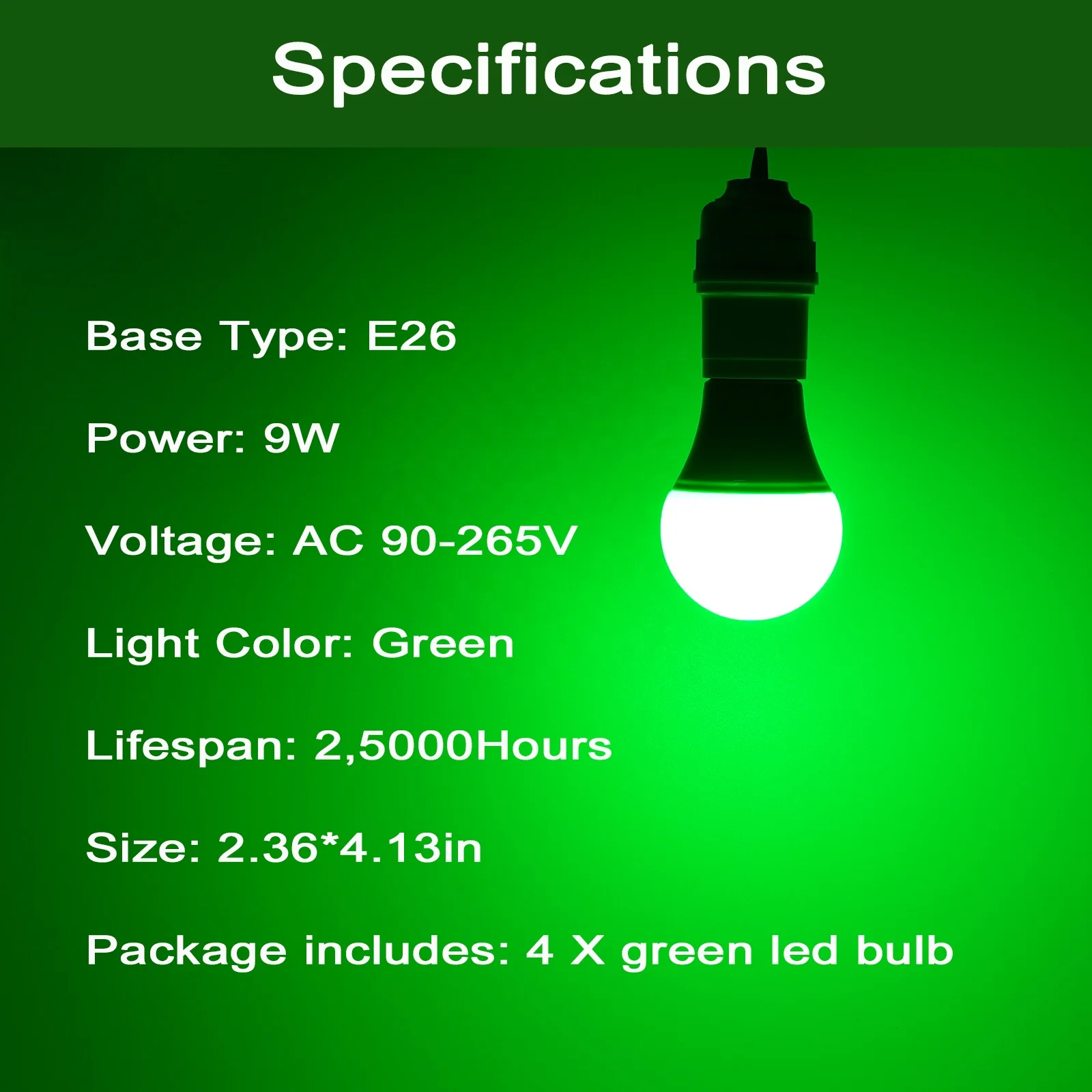 Green LED colored light bulbs festival christmas holiday night lighting bulb for home party decoration