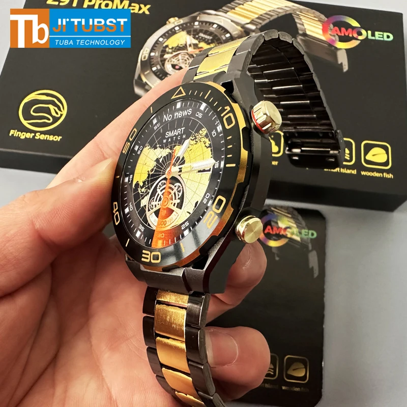 Smartwatch z91 pro max 1.52 inch round AMOLED screen waterproof round fashion gold luxury reloj smart watch for men women