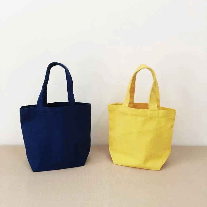 Simple candy color Korean students carrying lunch box bags men and women small solid color portable canvas lunch bags