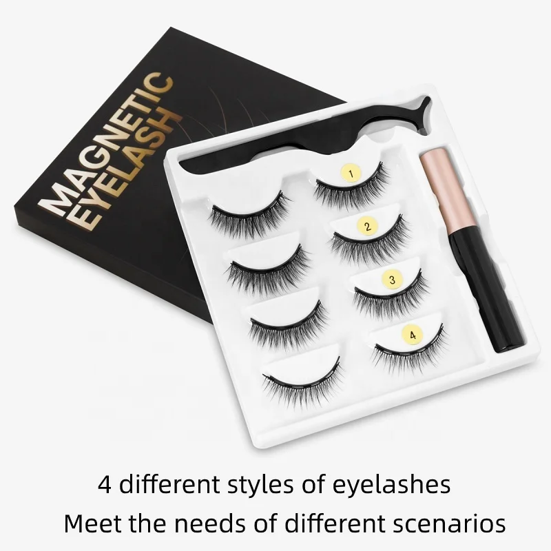 
3D Mink Eyeliner Short Lasting Handmade Lashes Makeup Tool Magnetic Eyelashes 